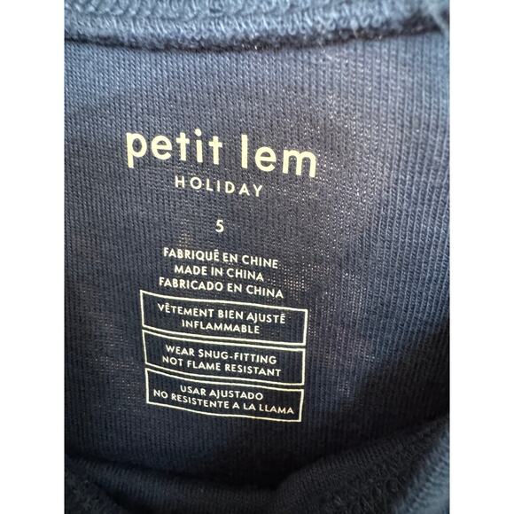 New ~ PETIT LEM ~ Boys Navy Blue Nutcracker Print Two-Piece Pajama Set Size 5 - Picture 6 of 7